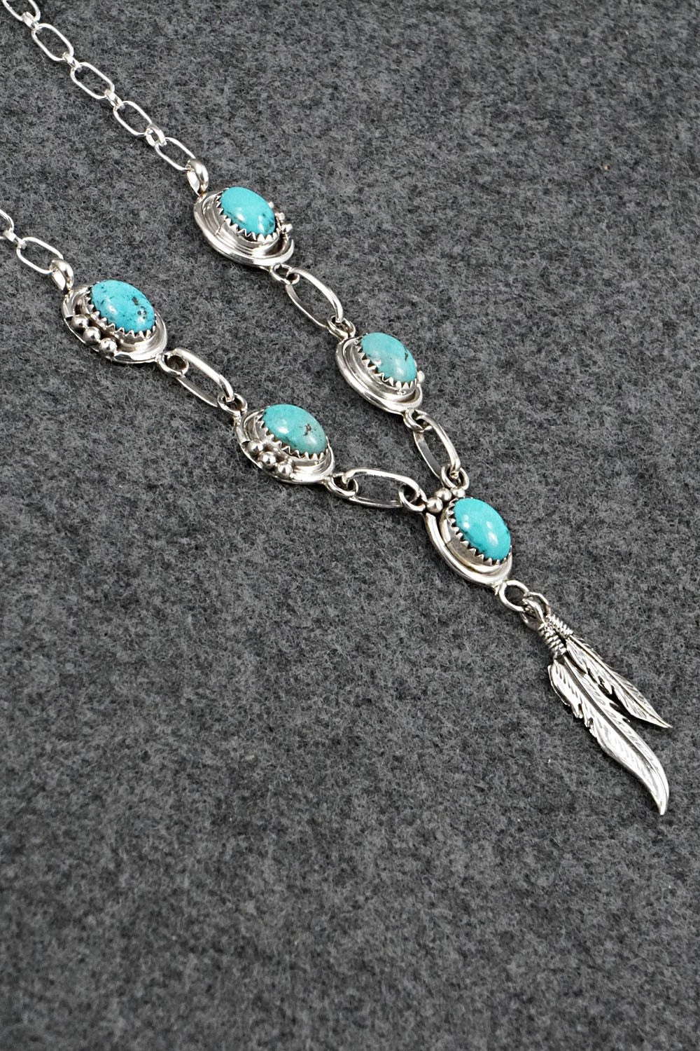Turquoise & Sterling Silver Necklace - Verley Betone