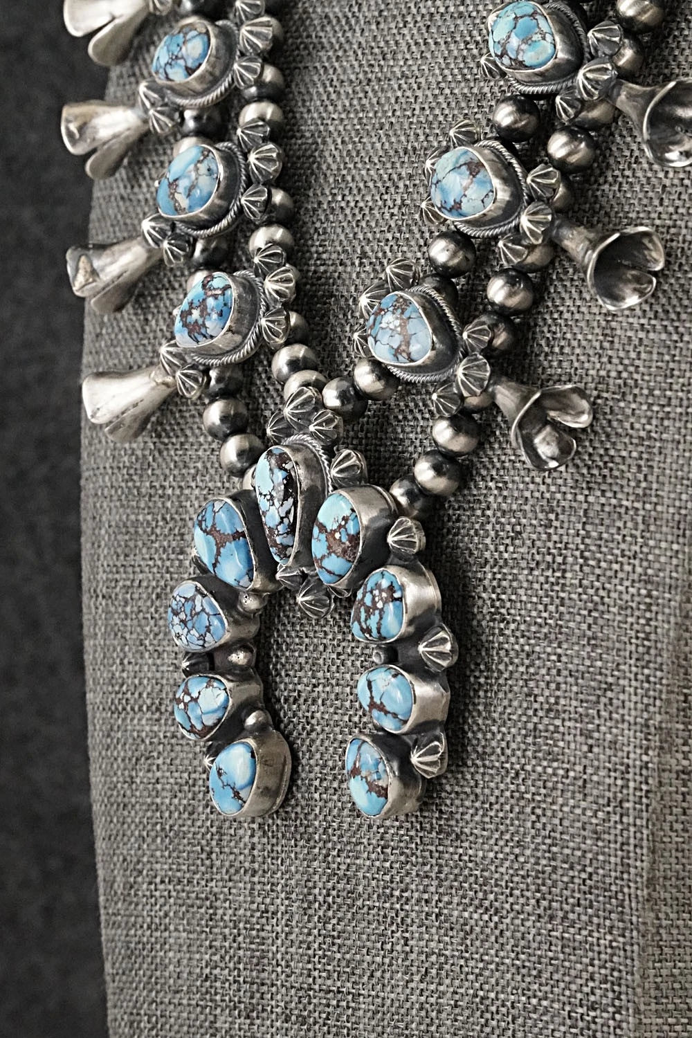 Turquoise & Sterling Silver Squash Blossom Set - Darrin Livingston
