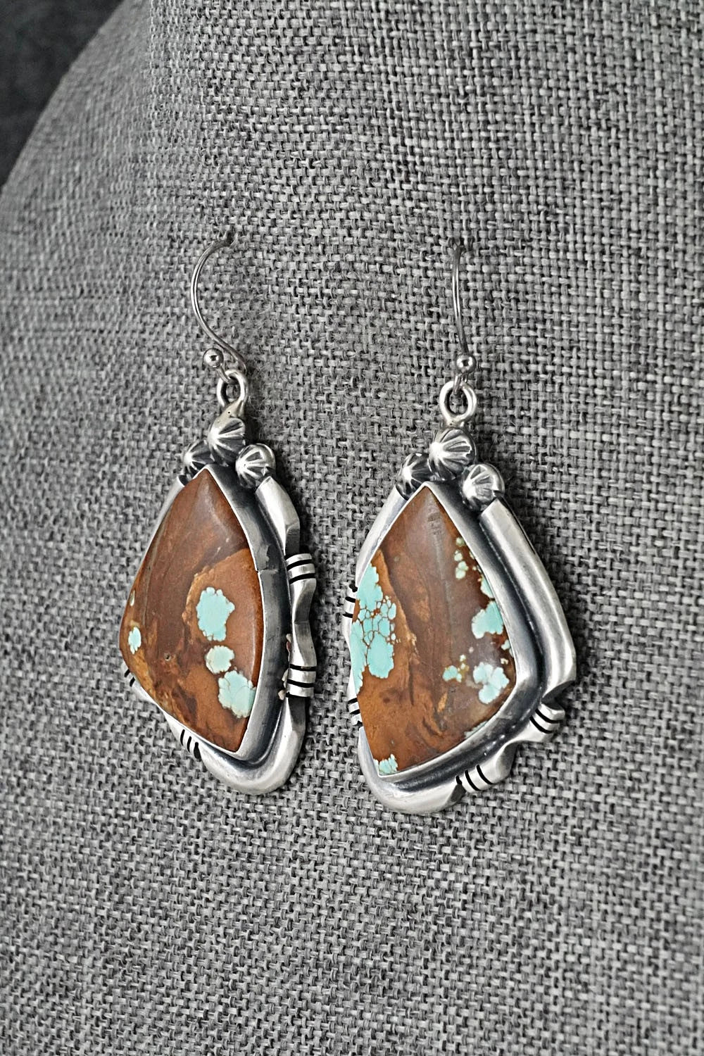 Turquoise & Sterling Silver Necklace and Earrings Set - Paul Livingston