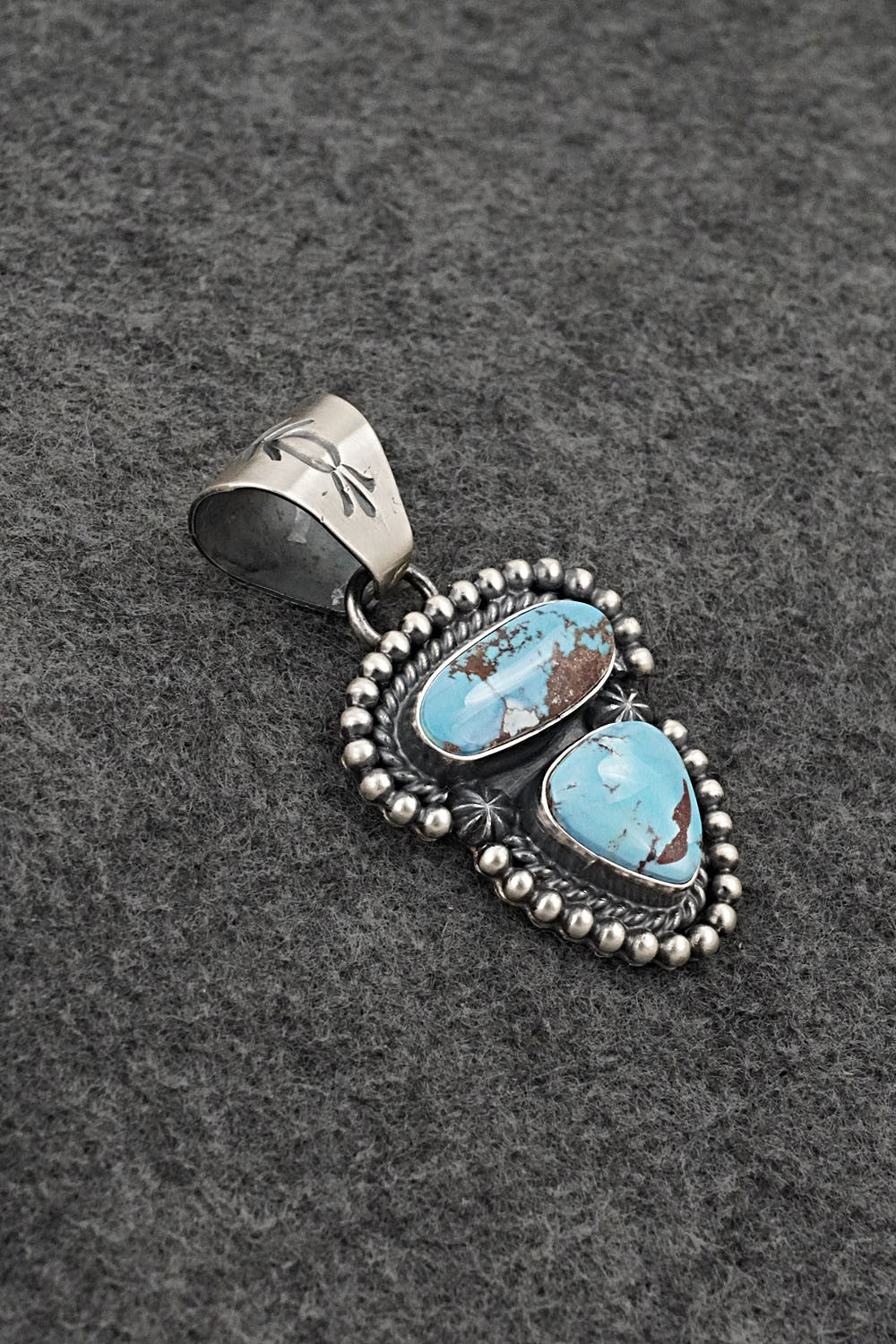 Turquoise & Sterling Silver Pendant - Raymond Delgarito