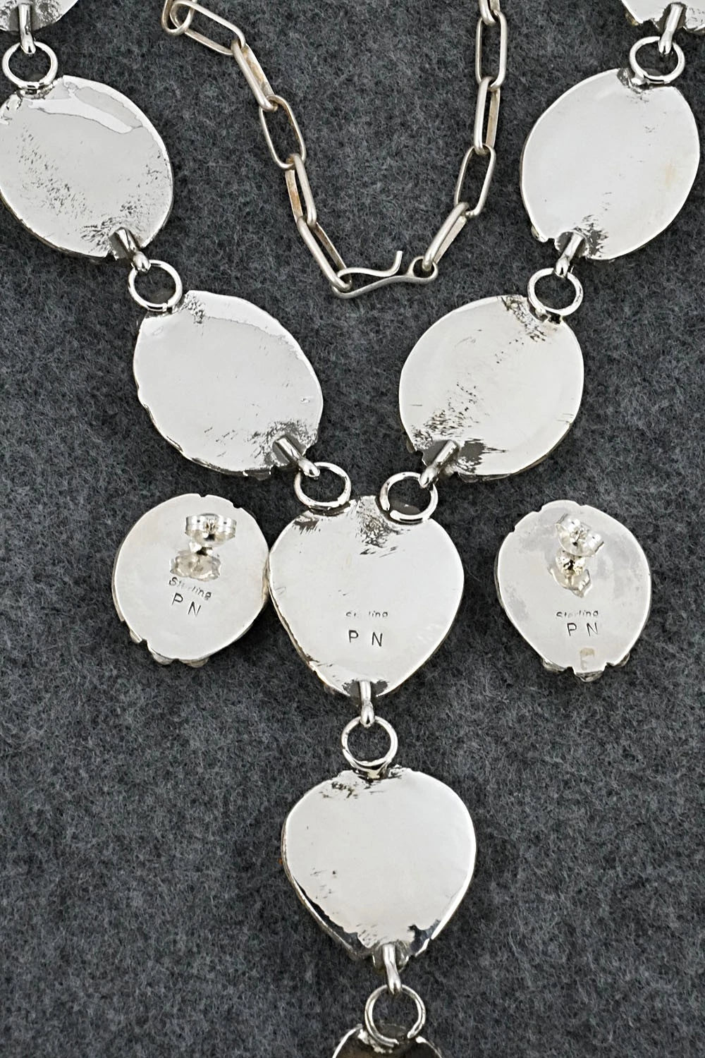 Turquoise & Sterling Silver Necklace and Earrings Set - Phil Nez