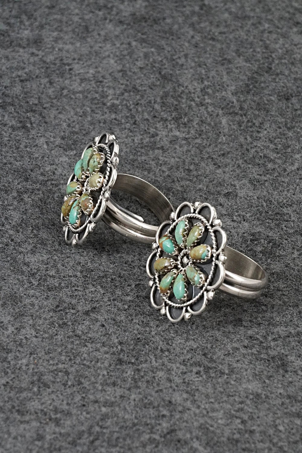 Turquoise & Sterling Silver Squash Blossom Set - Gerald Mitchell