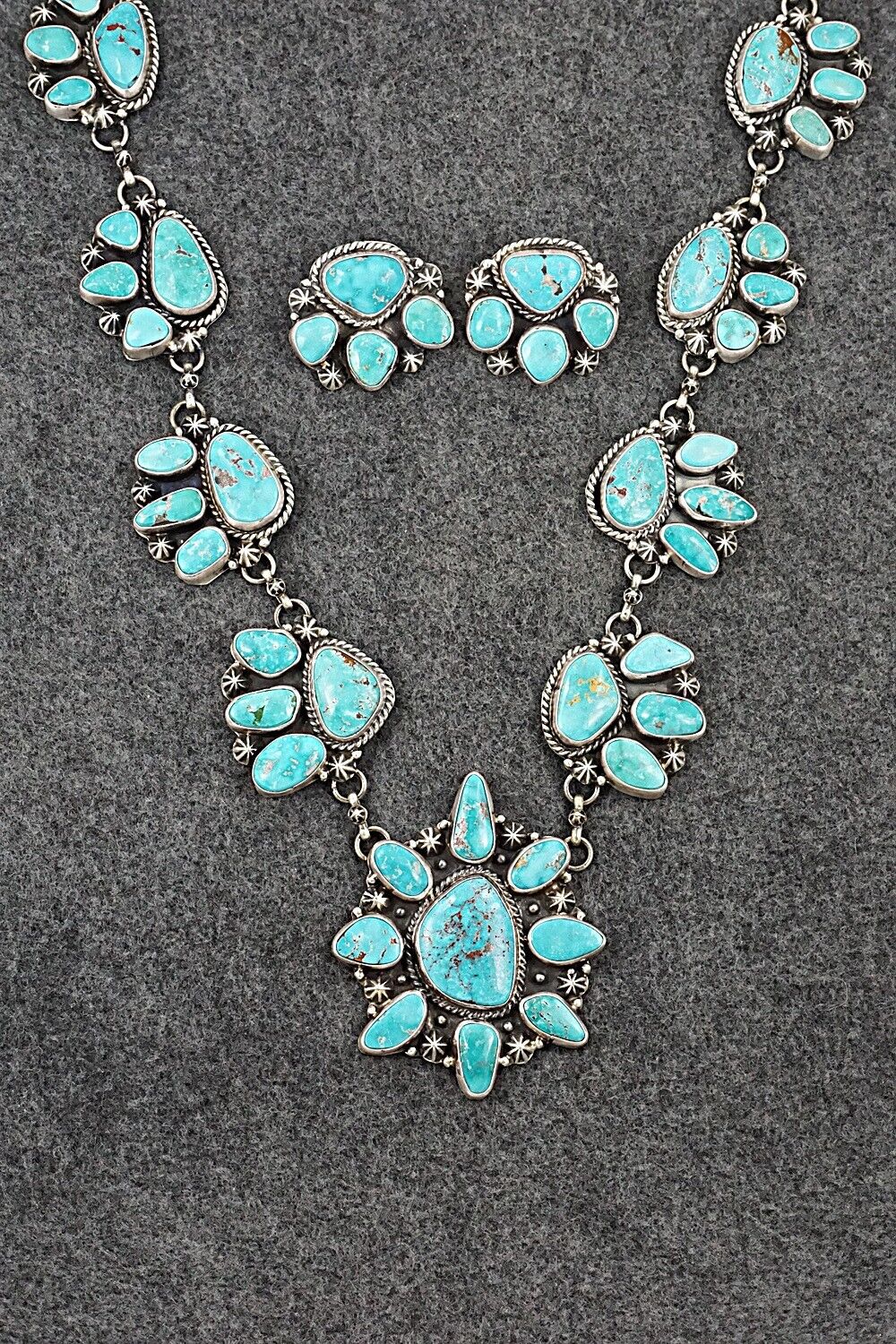 Turquoise & Sterling Silver Necklace and Earrings Set - Bob Becenti