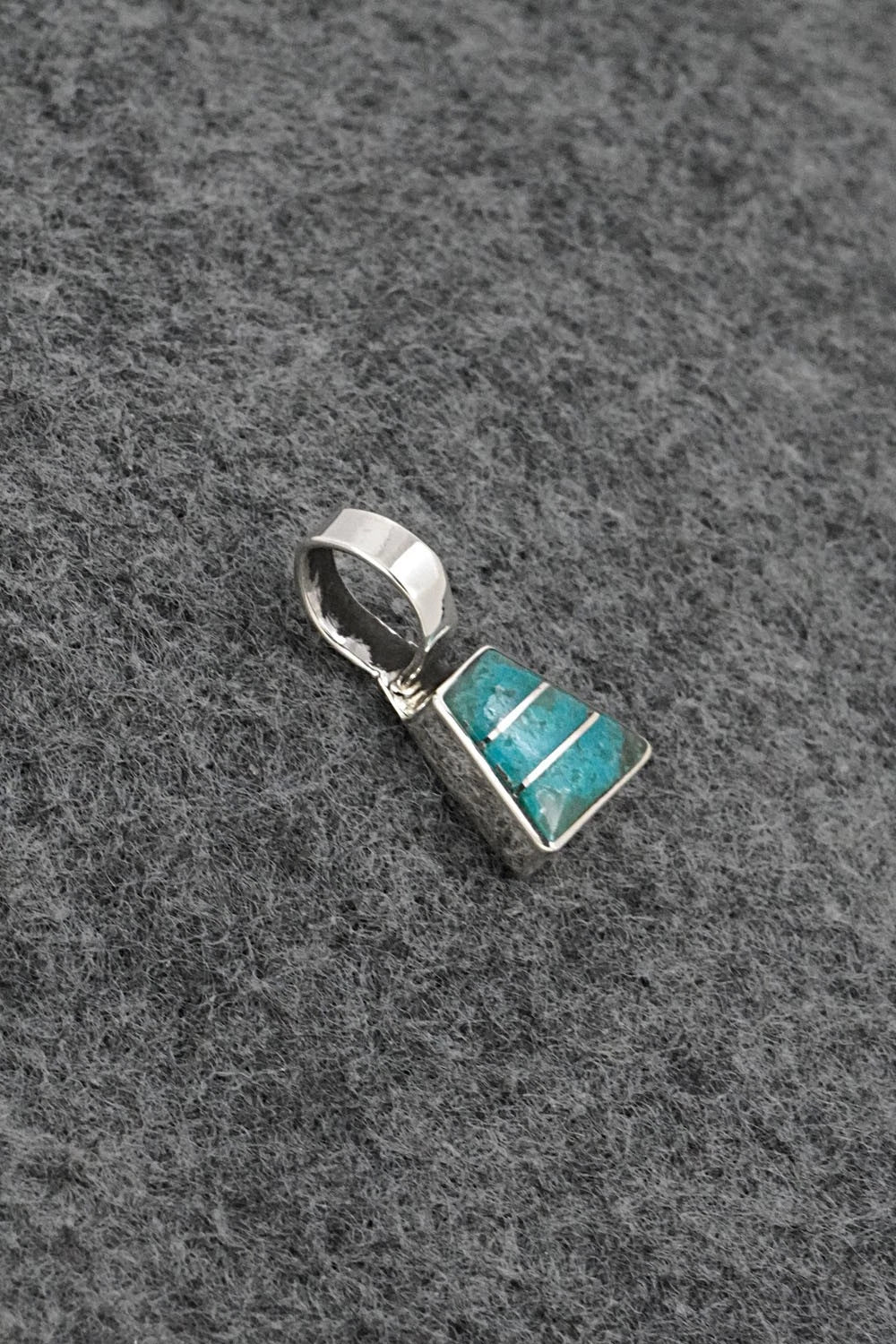 Turquoise & Sterling Silver Inlay Pendant - Michelle Haloo