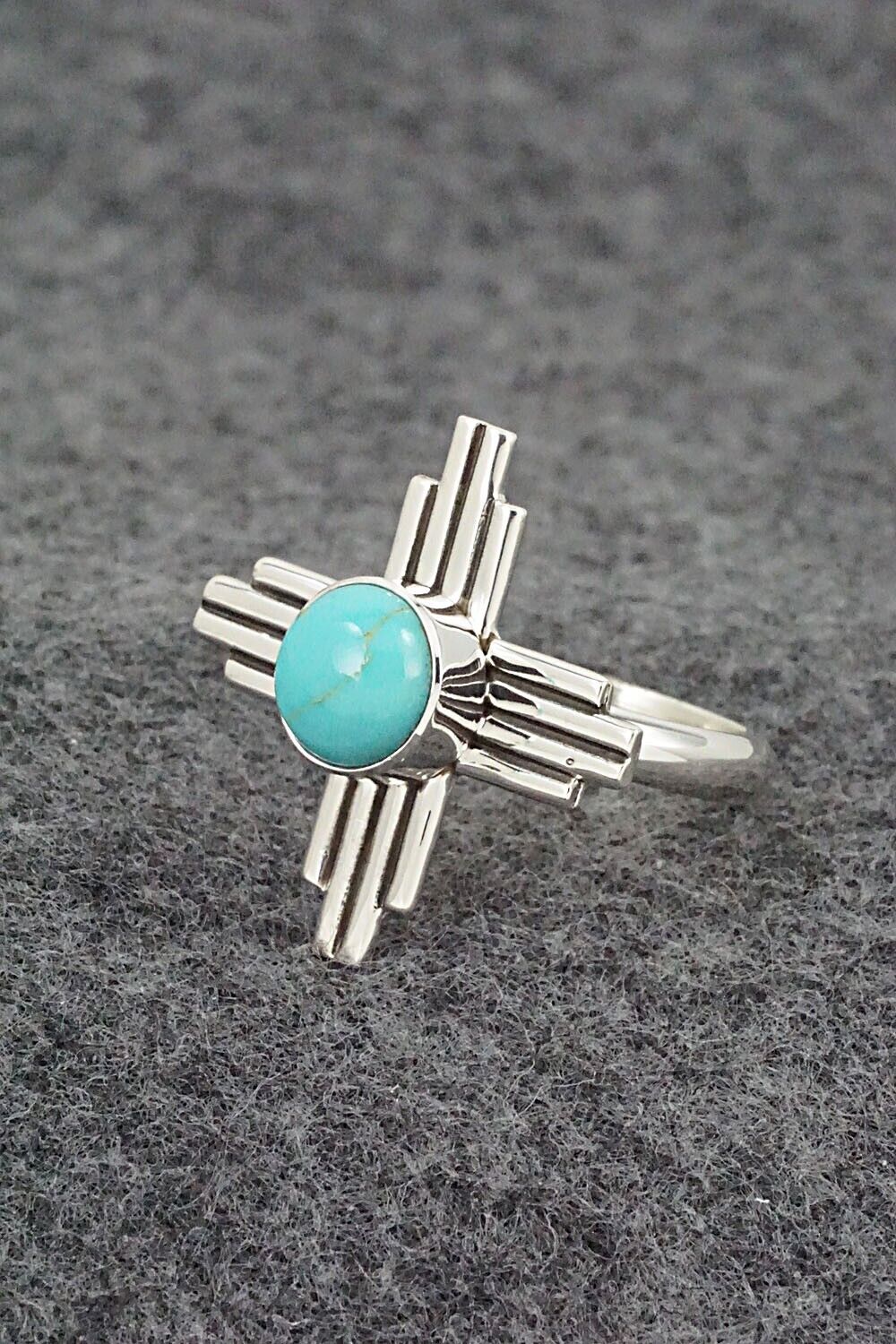 Turquoise and Sterling Silver Ring - Raymond Coriz - Size 7