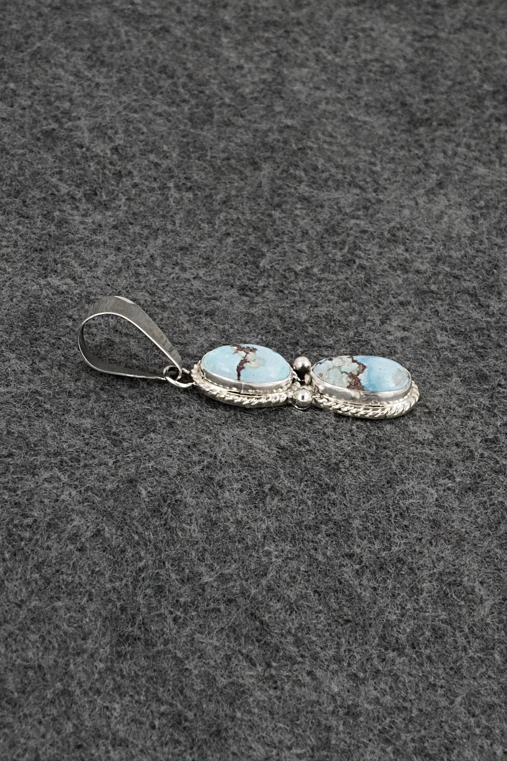 Turquoise & Sterling Silver Pendant - Eugene Gruber