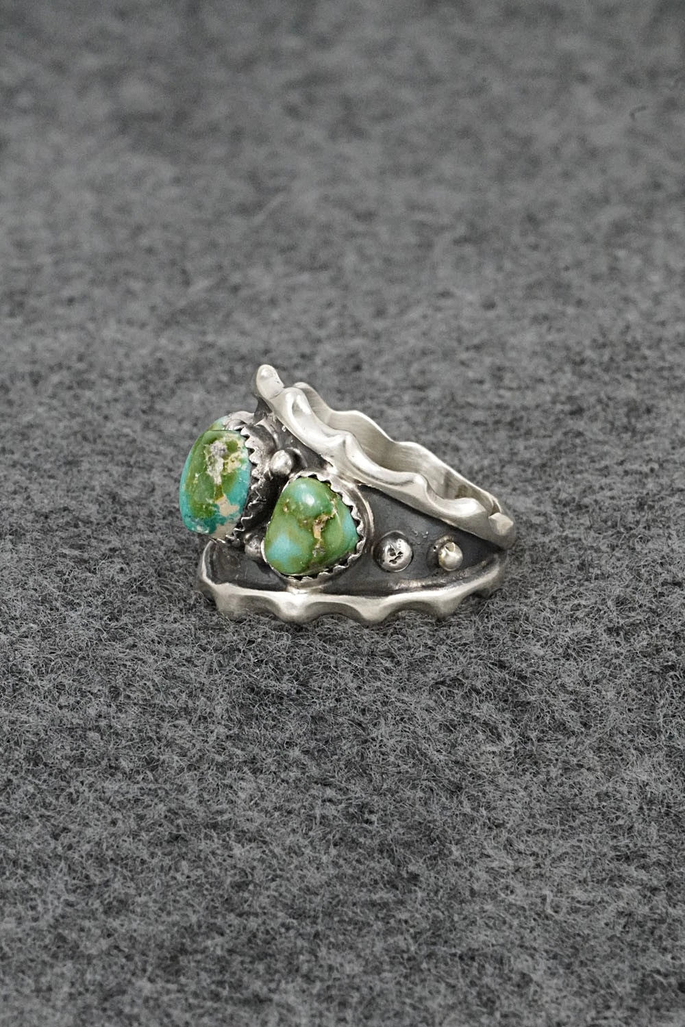 Turquoise & Sterling Silver Ring - Genevieve Francisco - Size 9.75