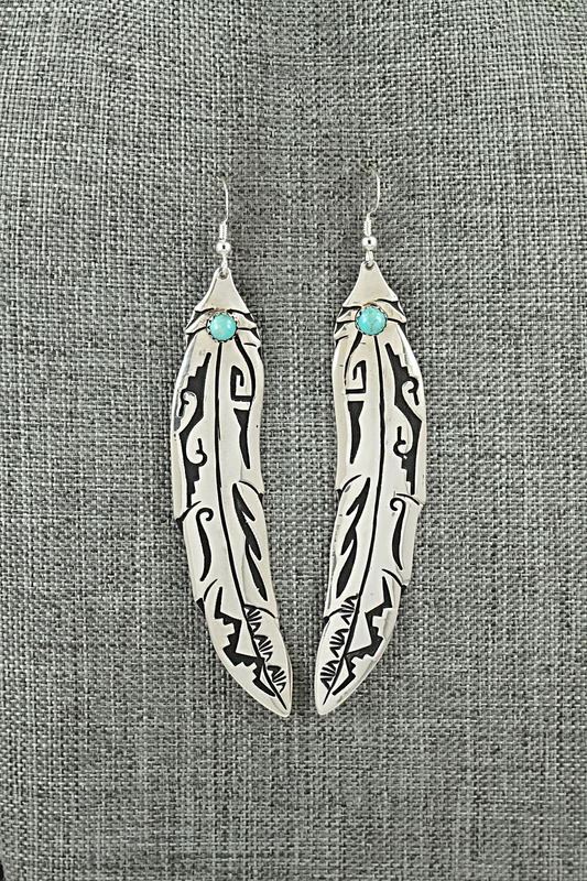 Turquoise & Sterling Silver Earrings - Rosita Singer