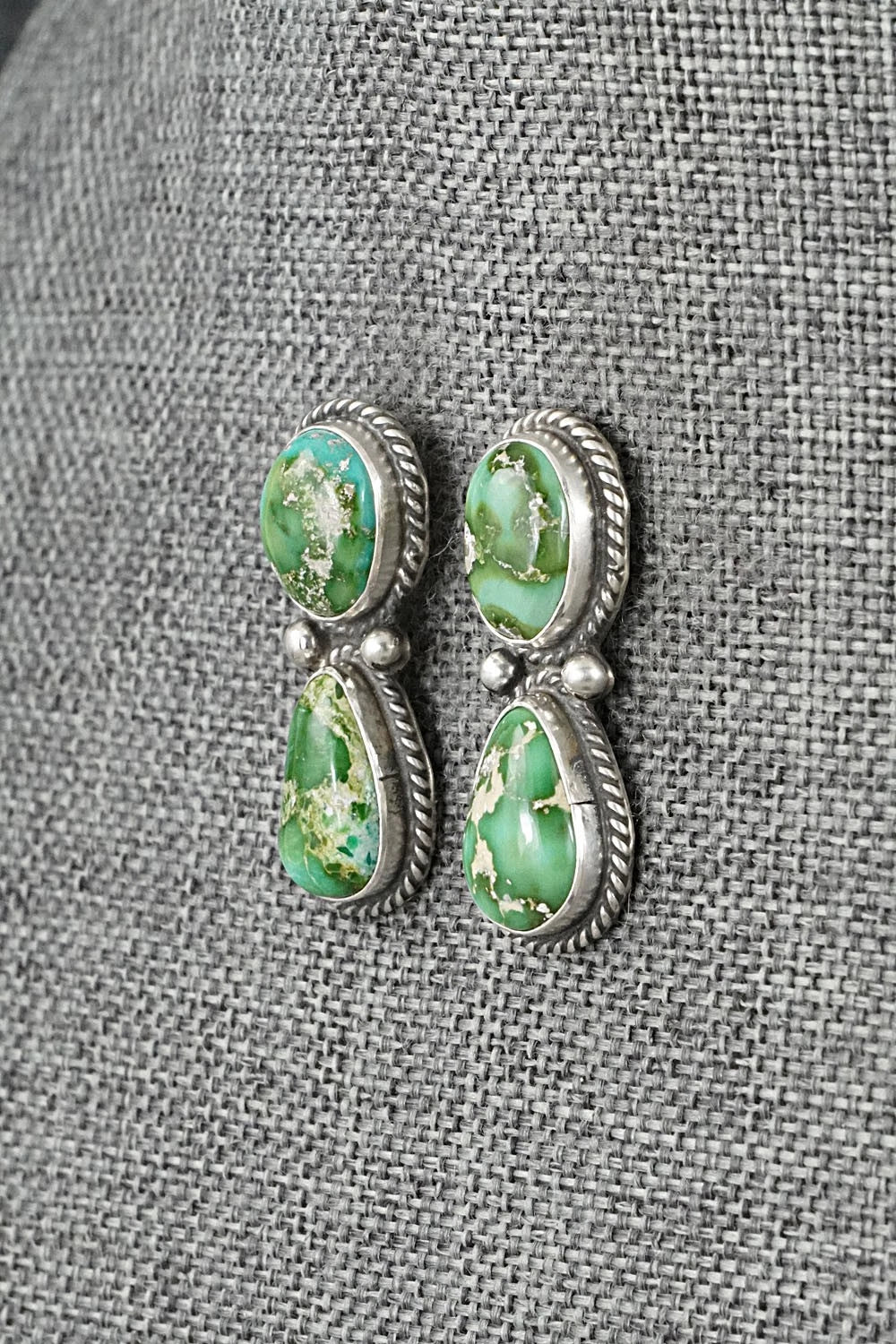 Turquoise & Sterling Silver Earrings - Eugene Gruber