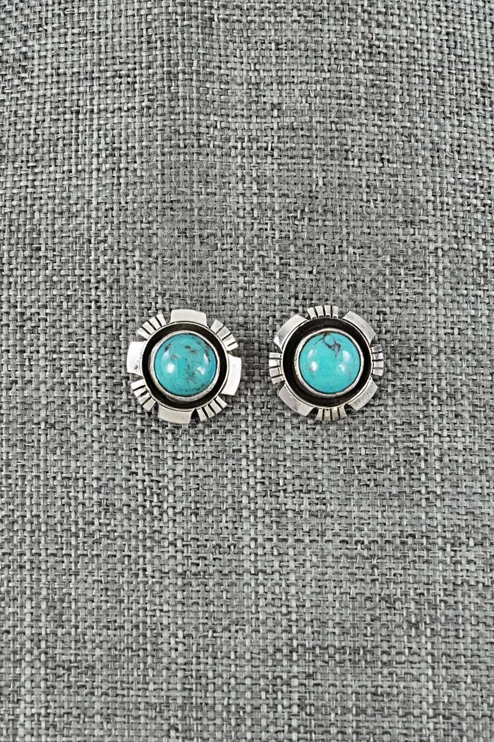 Turquoise & Sterling Silver Earrings - Amos Begay