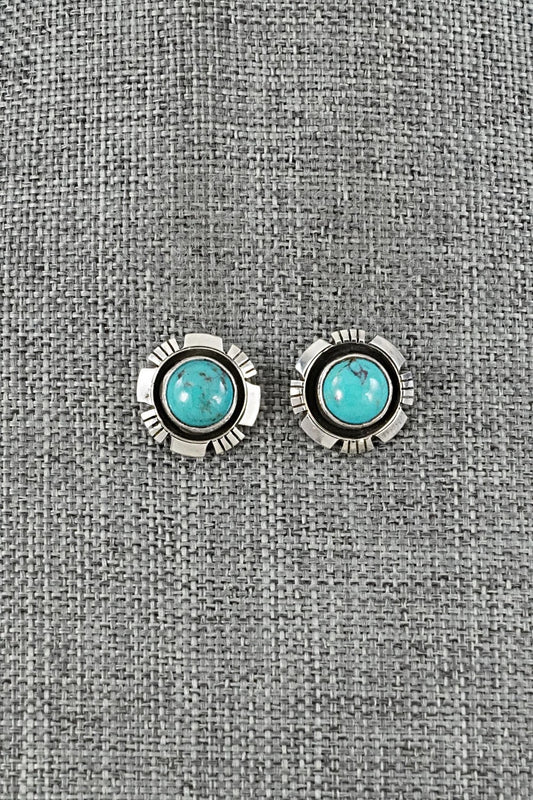Turquoise & Sterling Silver Earrings - Amos Begay