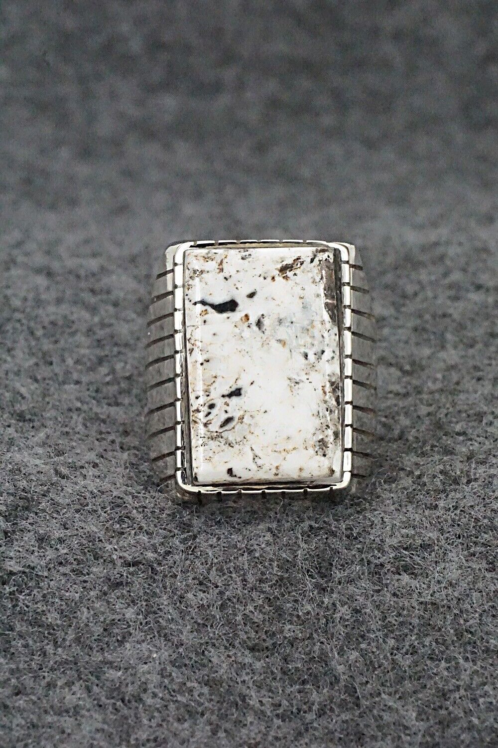 White Buffalo & Sterling Silver Ring - Trevor Jack - Size 9.5