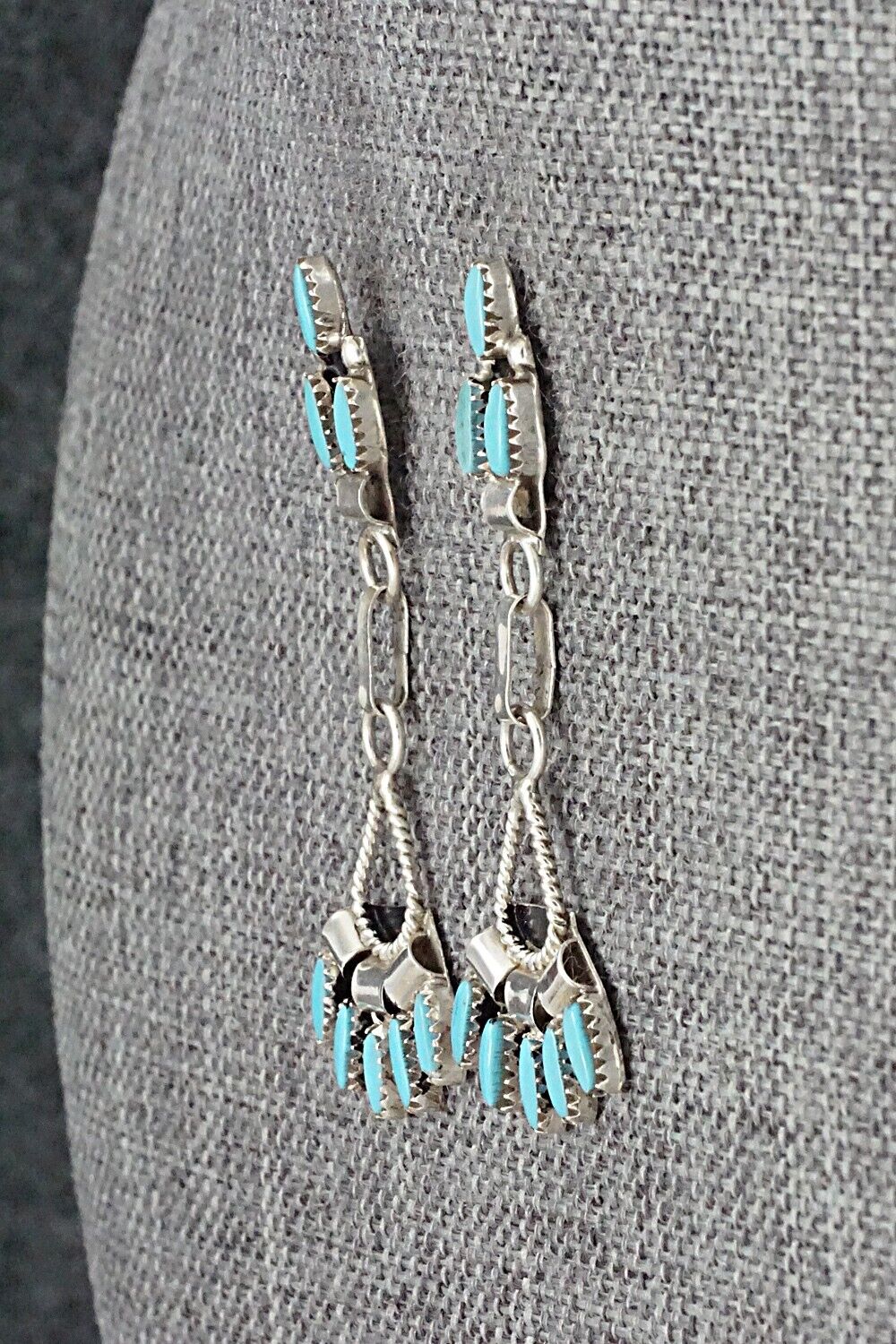 Turquoise & Sterling Silver Earrings - Evonne Hustito