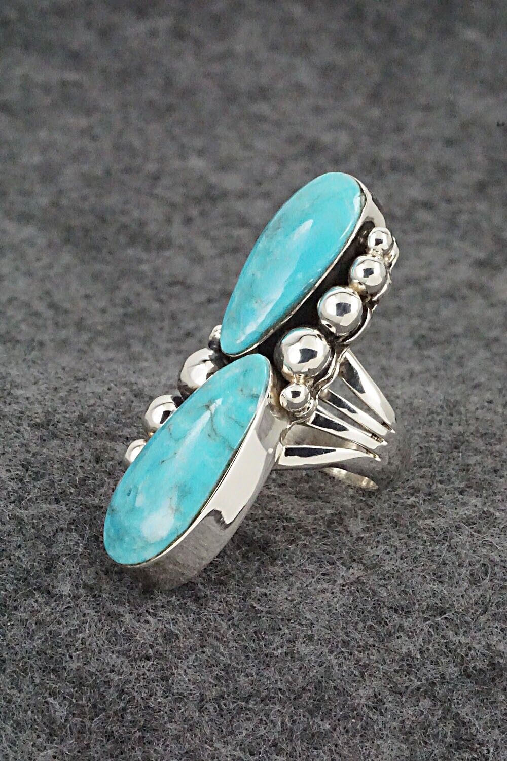 Turquoise and Sterling Silver Ring - Bucky Belin - Size 6.75