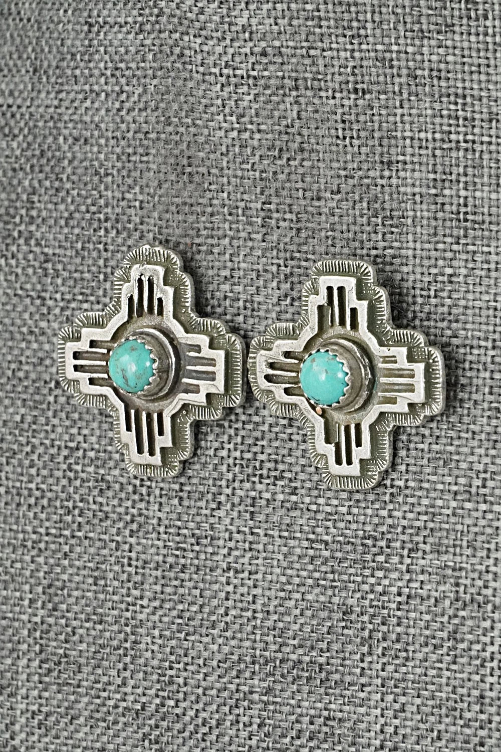 Turquoise & Sterling Silver Earrings - Robinson Martinez