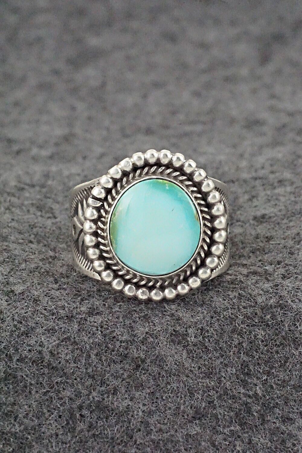 Turquoise & Sterling Silver Ring - Samuel Yellowhair - Size 8.5