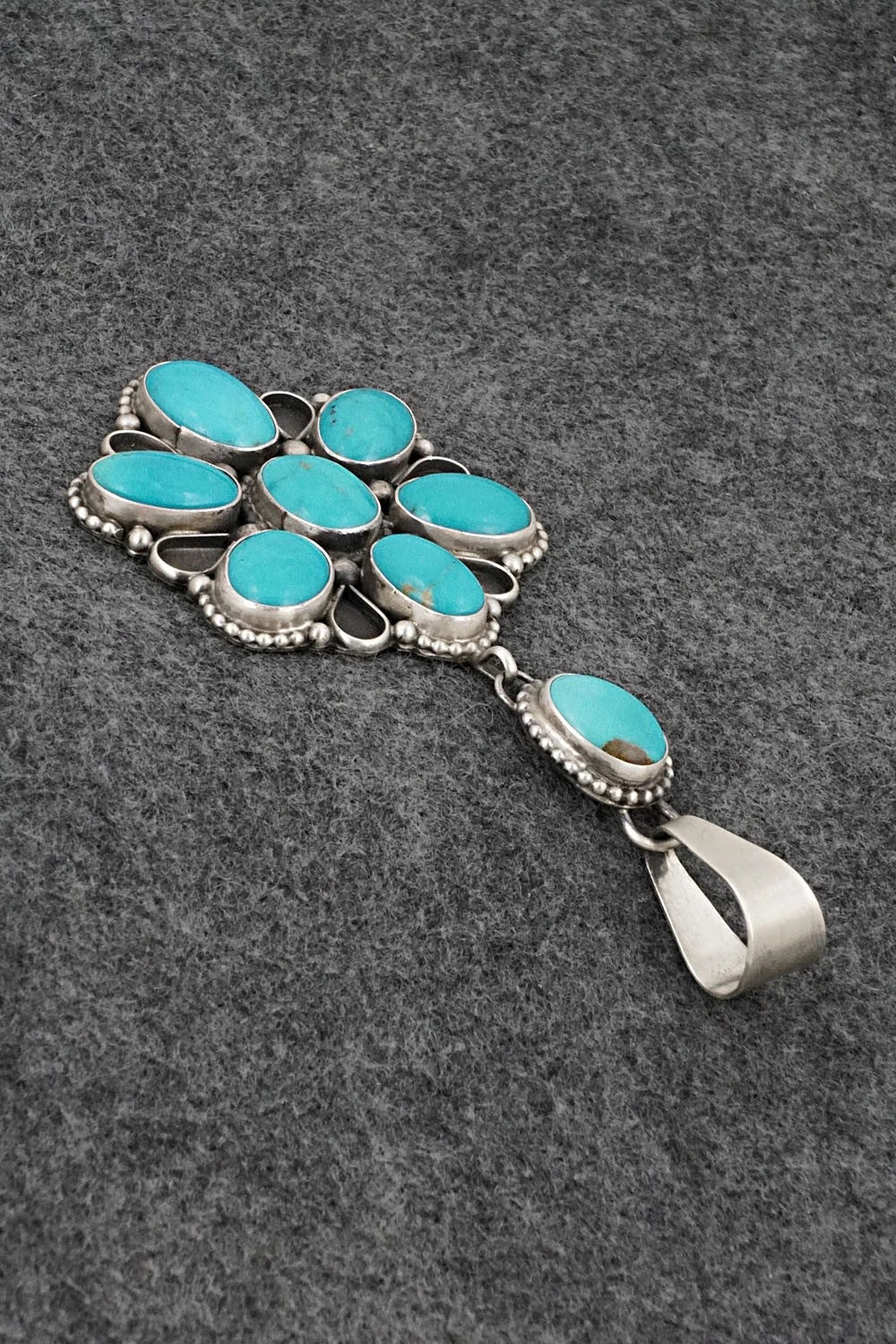 Turquoise & Sterling Silver Pendant - Travis Jim