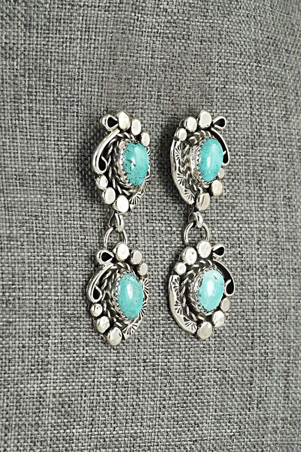 Turquoise & Sterling Silver Necklace and Earrings Set - Phil Nez