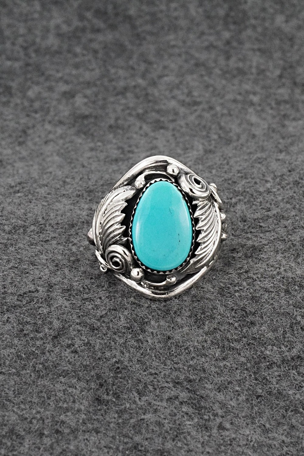 Turquoise & Sterling Silver Ring - Darrell Morgan - Size 13