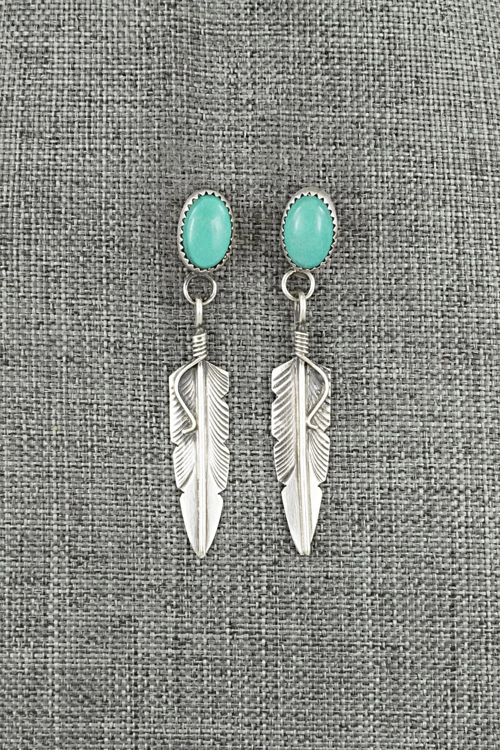 Turquoise & Sterling Silver Earrings - Chris Charley