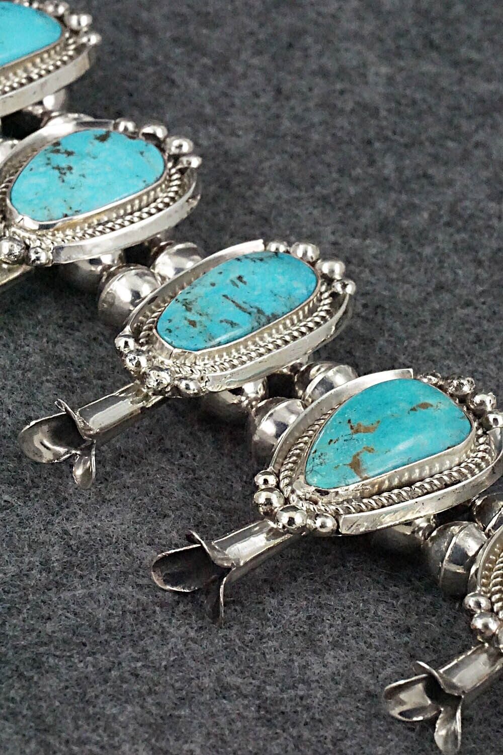 Turquoise & Sterling Silver Squash Blossom Set - Mike Platero