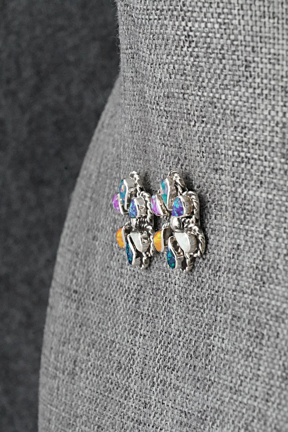 Opalite & Sterling Silver Earrings - Carol Lateyice