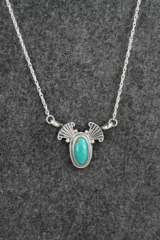 Turquoise & Sterling Silver Necklace - Verley Betone