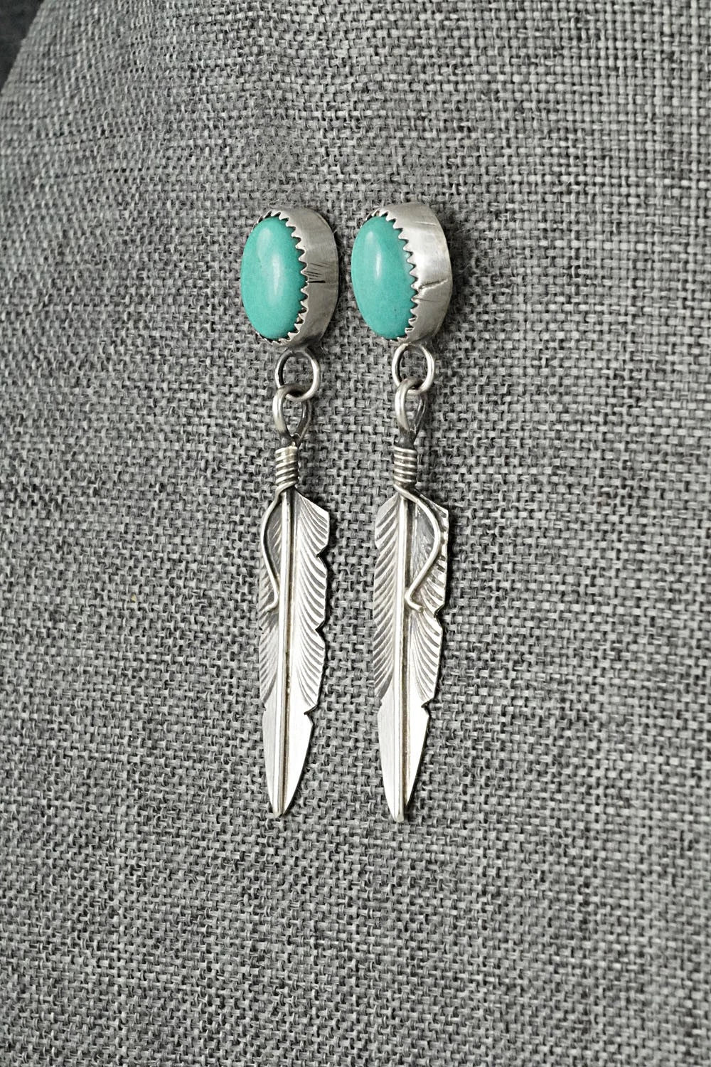 Turquoise & Sterling Silver Earrings - Chris Charley