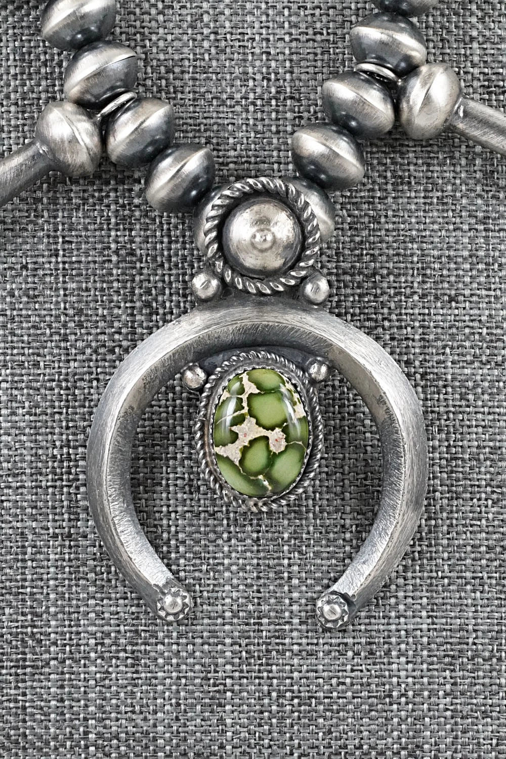 Turquoise & Sterling Silver Squash Blossom Necklace - Presley Haley