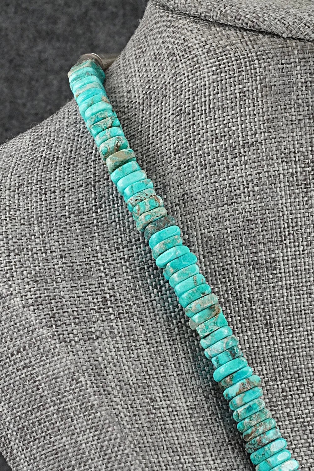 Turquoise & Sterling Silver Necklace 18" - Doreen Jake