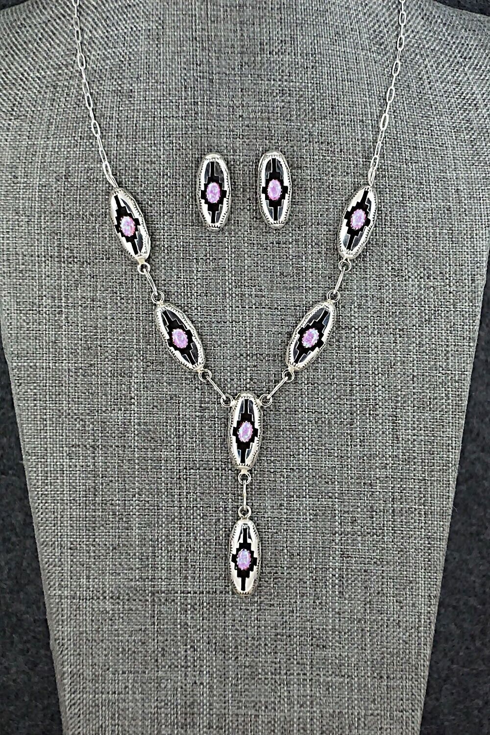Opalite & Sterling Silver Necklace and Earrings Set - Felix Perry