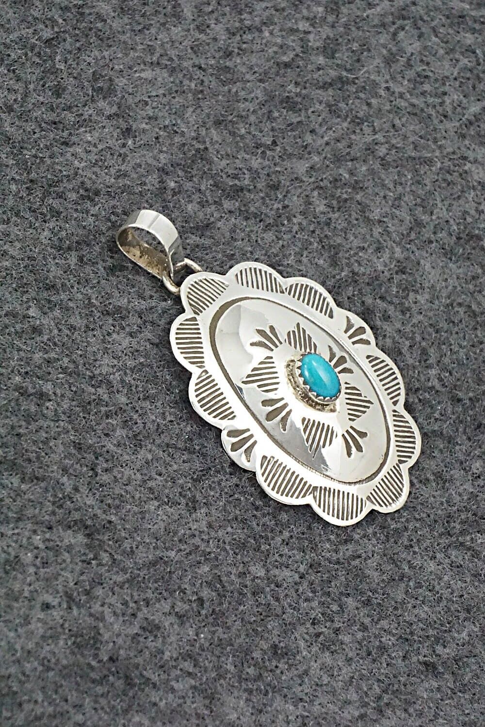Turquoise & Sterling Silver Pendant - Bertha Begay