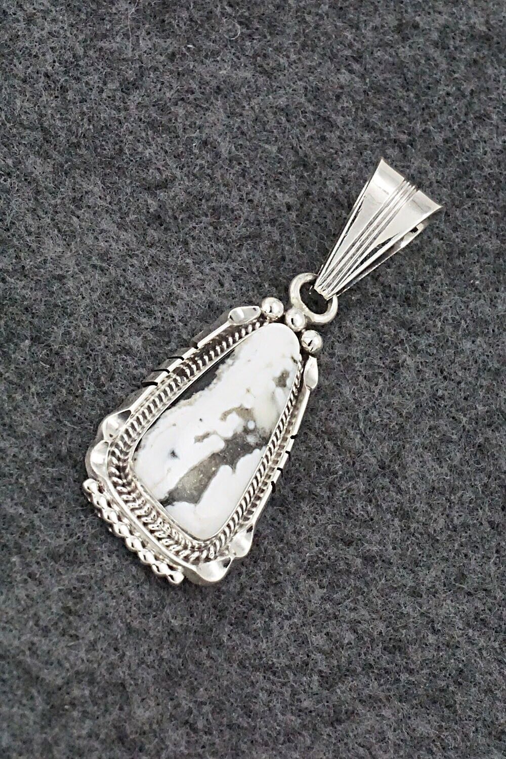 White Buffalo & Sterling Silver Pendant - Samuel Yellowhair