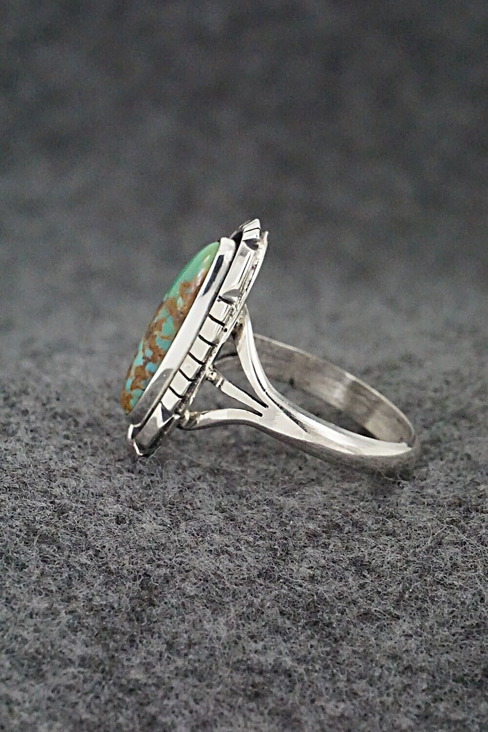 Turquoise & Sterling Silver Ring - Amos Begay - Size 9.25