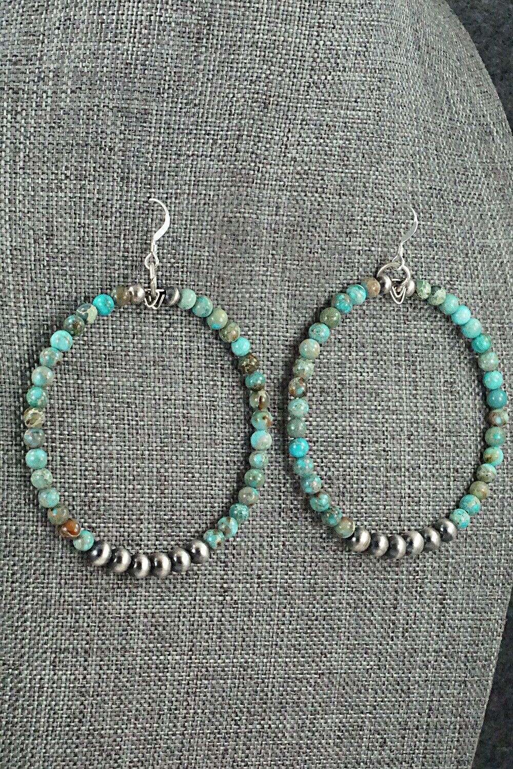 Turquoise & Sterling Silver Earrings - Doreen Jake