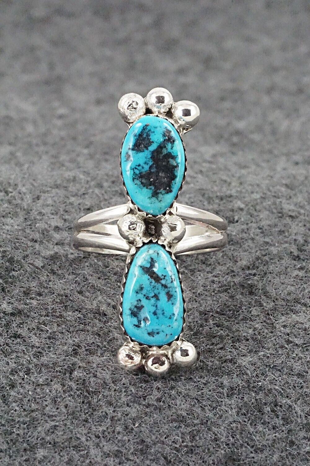 Turquoise & Sterling Silver Ring - Jeff Lucio - Size 7.25