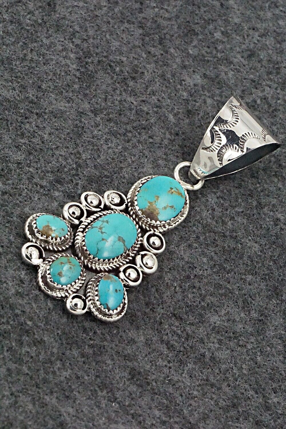 Turquoise & Sterling Silver Pendant - Ernest Hawthorne