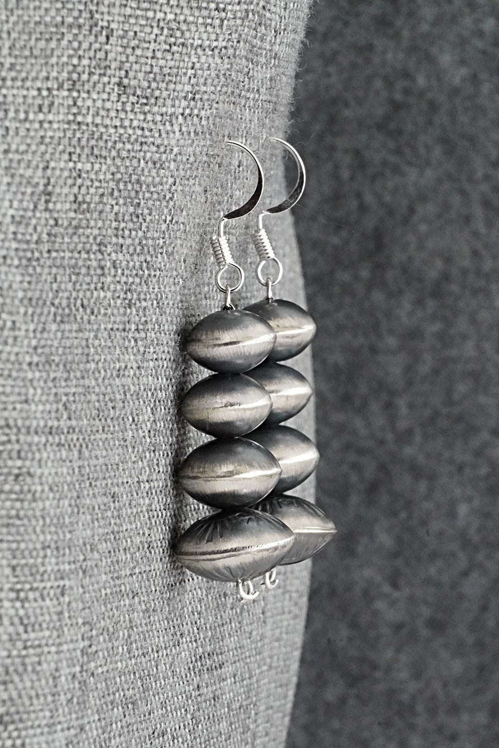 Sterling Silver Navajo Pearl Earrings - Angeline Miller