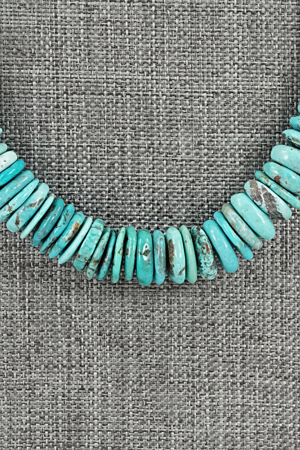 Turquoise & Sterling Silver Necklace 22" - Doreen Jake