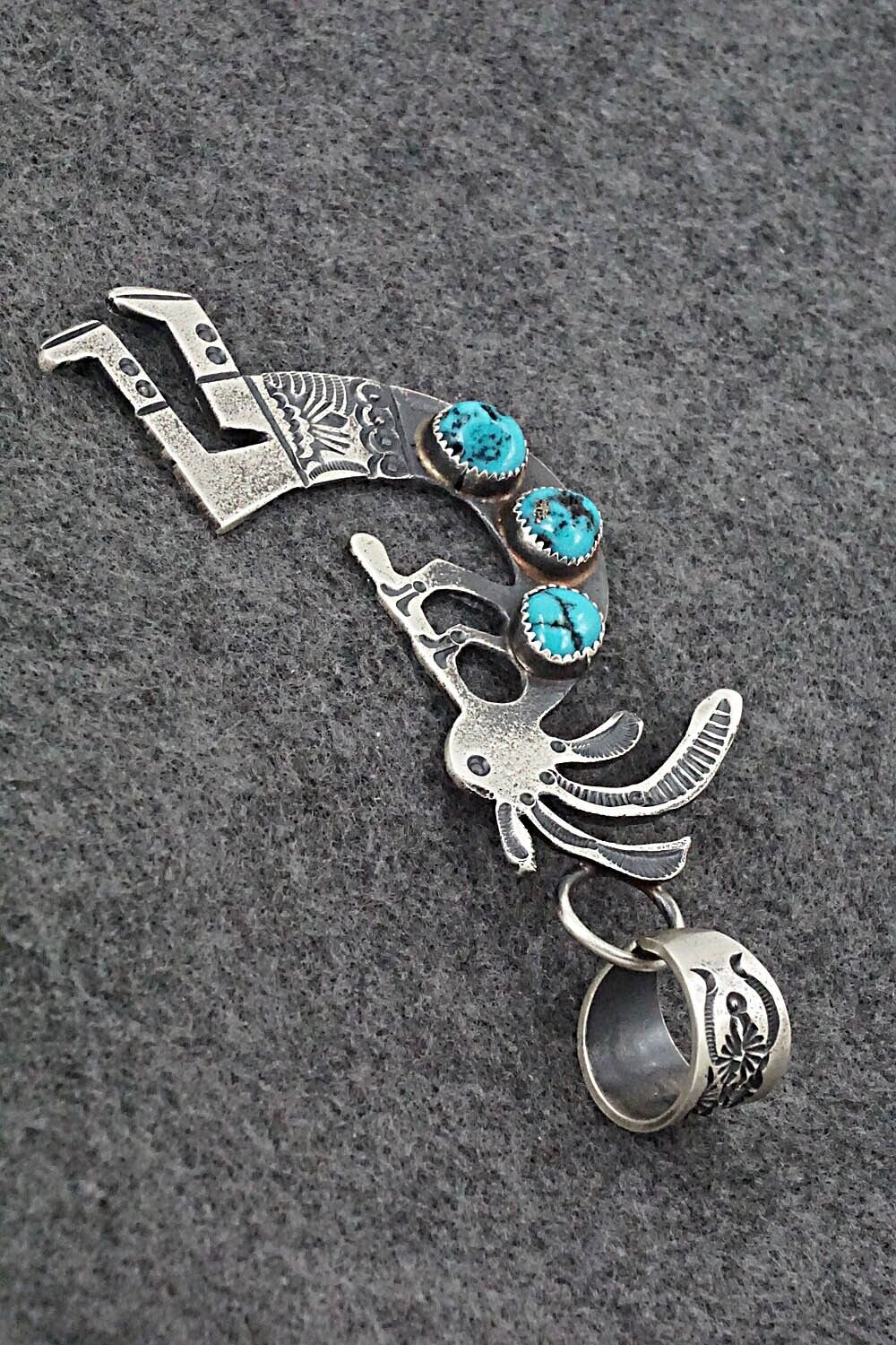 Turquoise and Sterling Silver Pendant - Eva Billah