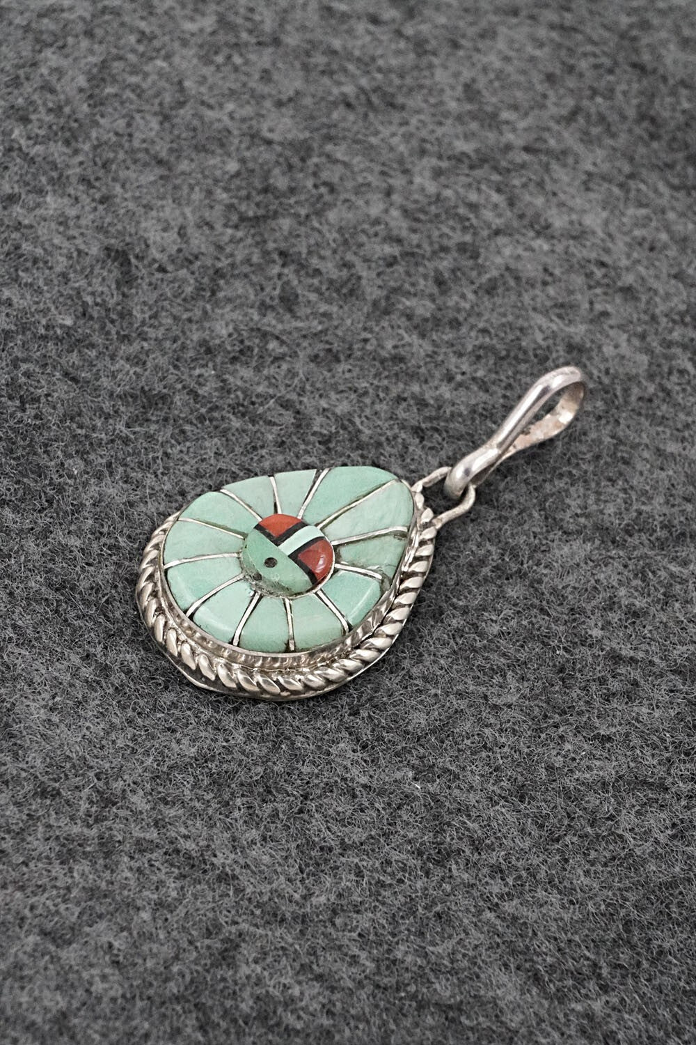 Multi-Stone & Sterling Silver Inlay Pendant - Ola Eriacho