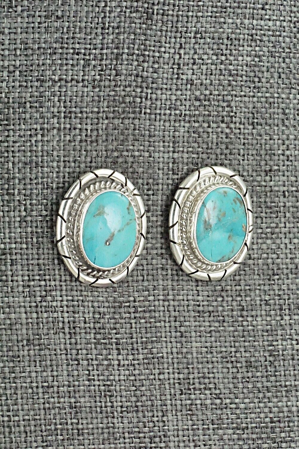 Turquoise & Sterling Silver Earrings - Peggy Skeets