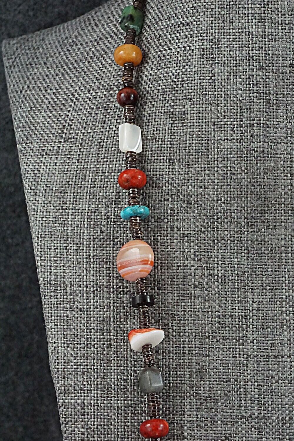 Multi-Stone and Sterling Silver Necklace - Helen Tsosie