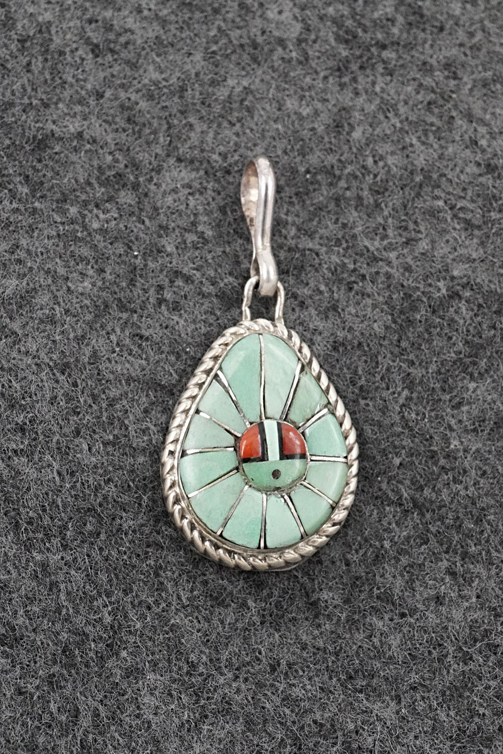 Multi-Stone & Sterling Silver Inlay Pendant - Ola Eriacho