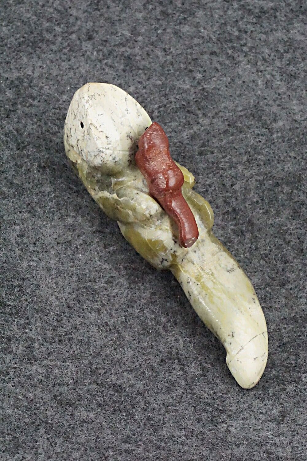 Otter with Pup Zuni Fetish Carving - Justin Red Elk