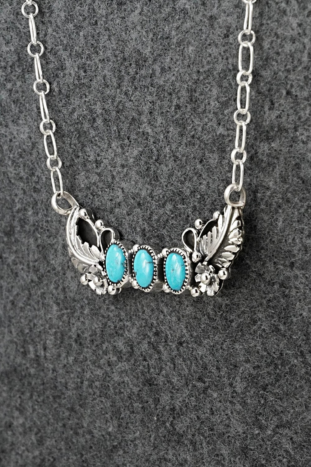 Turquoise & Sterling Silver Necklace - Gwendolyn Burnside