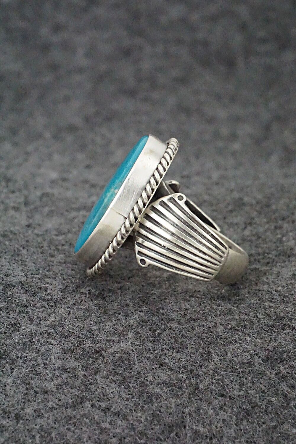 Turquoise & Sterling Silver Ring - Samuel Yellowhair - Size 8.5