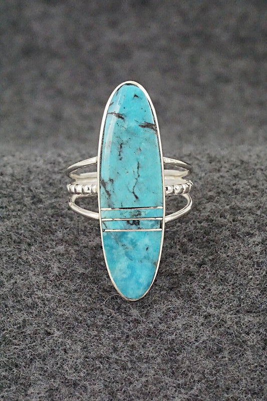 Turquoise & Sterling Silver Ring - Harold Smith - Size 8