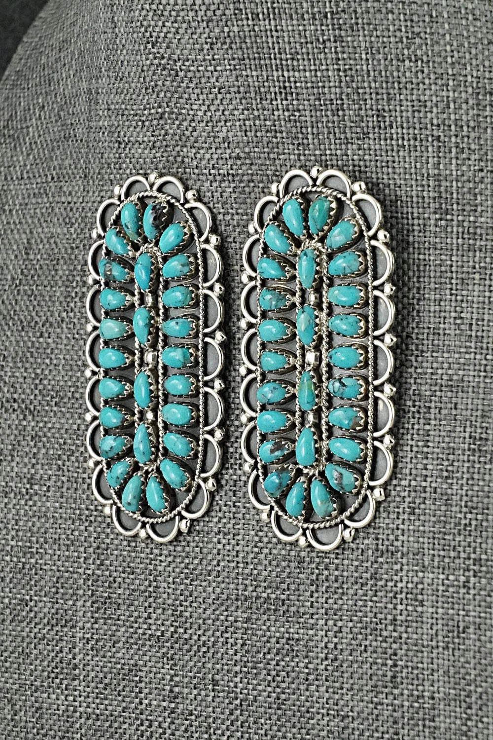 Turquoise & Sterling Silver Earrings - Gerald Mitchell