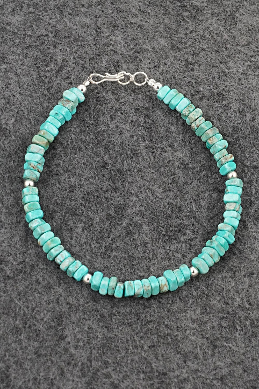 Turquoise & Sterling Silver Bracelet - Doreen Jake